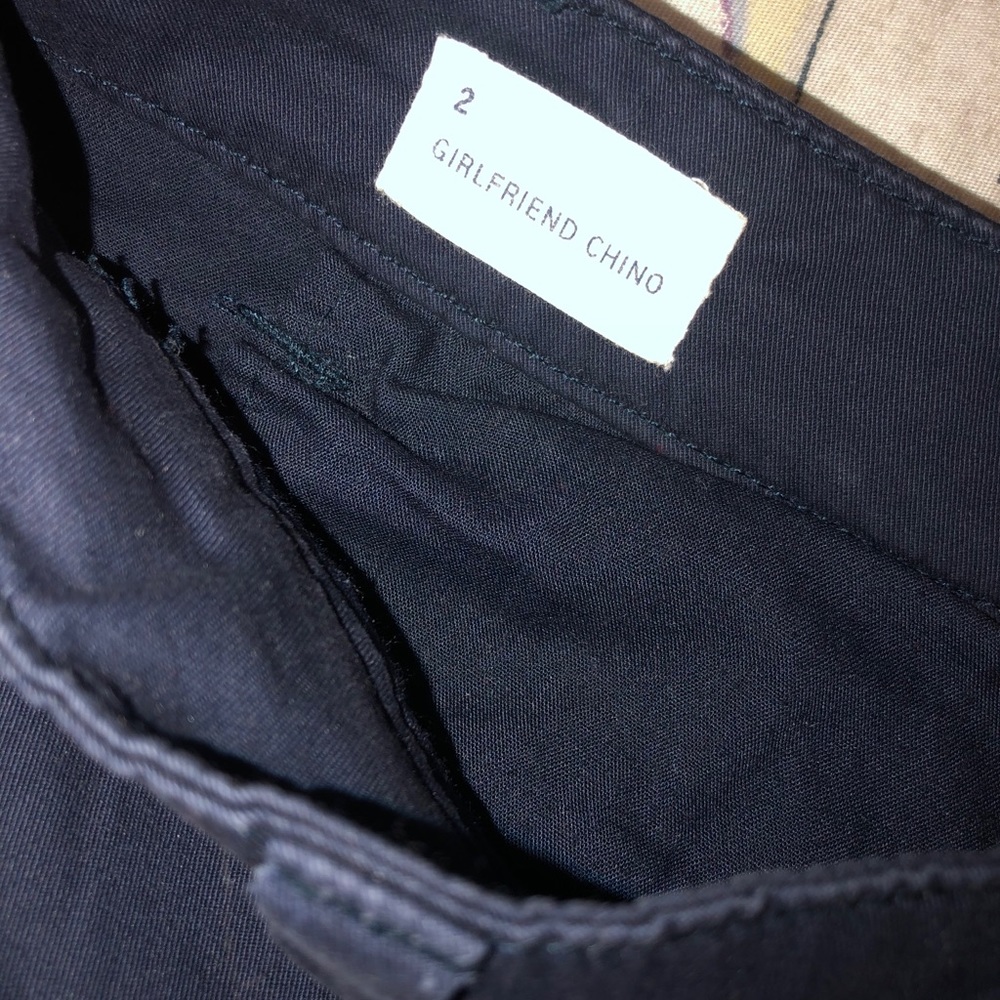 Size 2 navy blue girlfriend chino pants